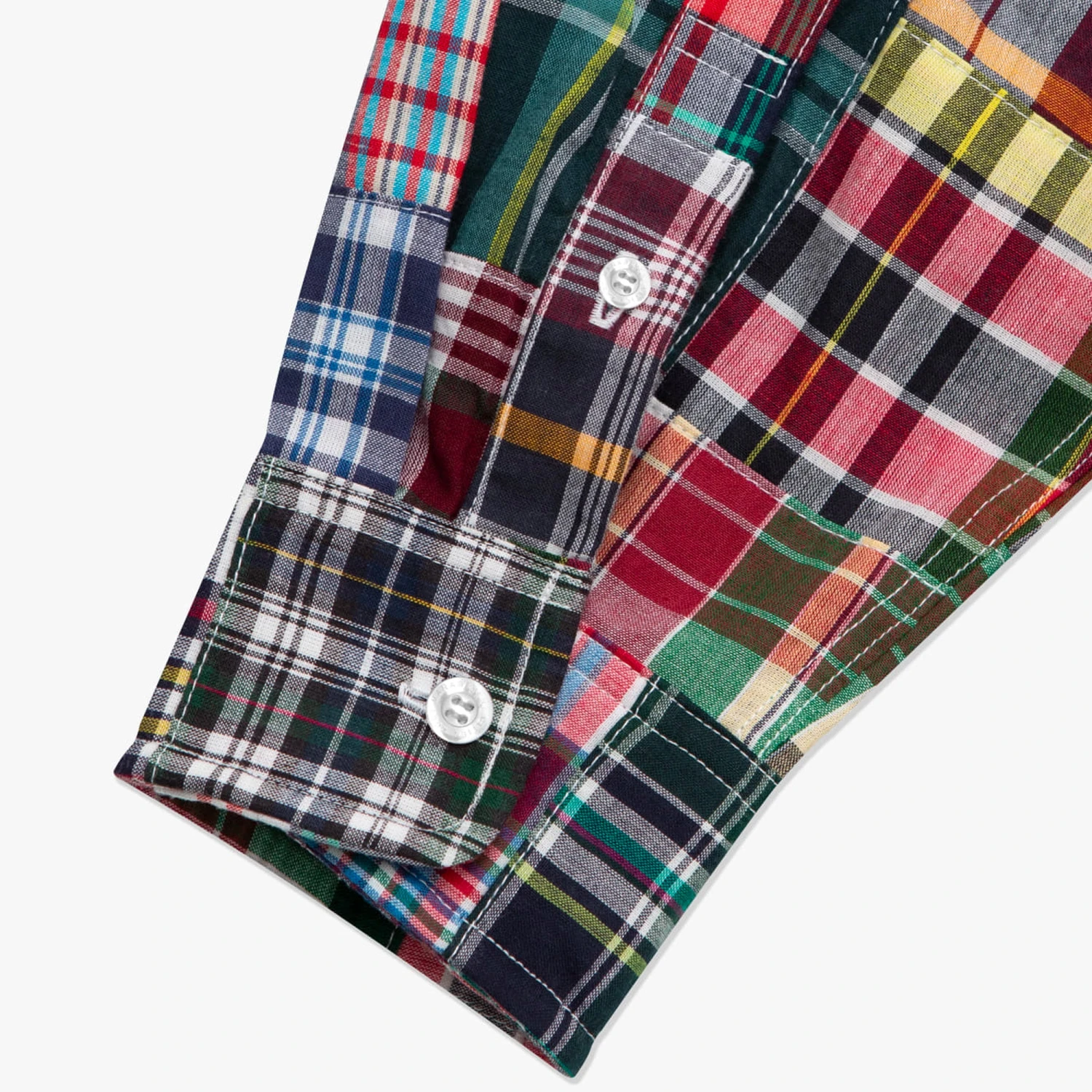 Lost Management Cities Mens Madras Patchwork Shirt 6 Lost Management Cities Mens Madras Patchwork Shirt - Image 4