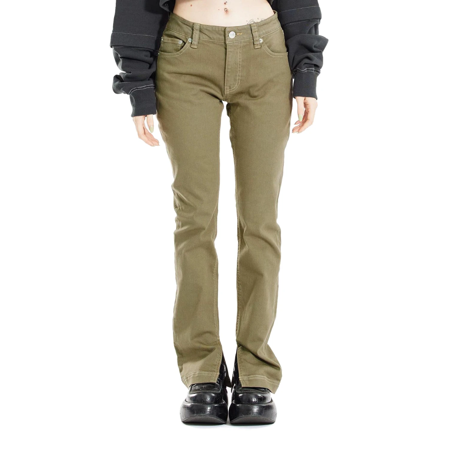 X-Girl Womens Low Rise Skinny Straight Leg Pants 4 X-Girl Womens Low Rise Skinny Straight Leg Pants - Image 2