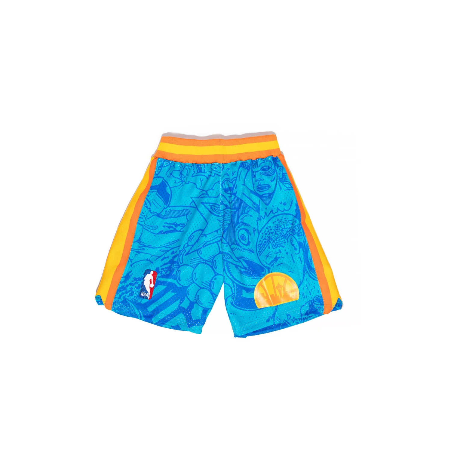 Mitchell & Ness Mens Seattle Supersonics Hebru Shorts 'Blue/Orange' 3 Mitchell & Ness Mens Seattle Supersonics Hebru Shorts 'Blue/Orange'
