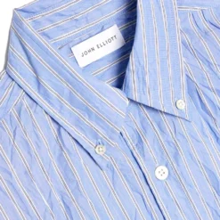 John Elliott Mens Crinkled Kimono Shirt 'Broker Stripe' -Cheap Modizzy Store E065F113302A 4