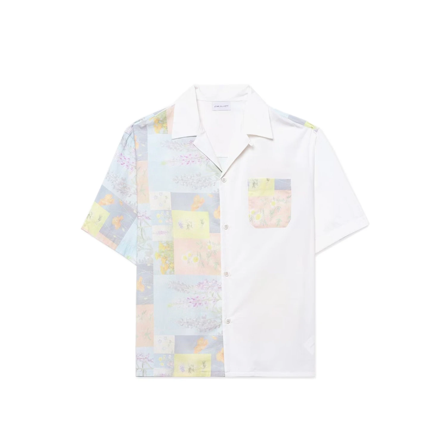 John Elliott Mens Camp Shirt 'Super Bloom Grid' 3 John Elliott Mens Camp Shirt 'Super Bloom Grid'