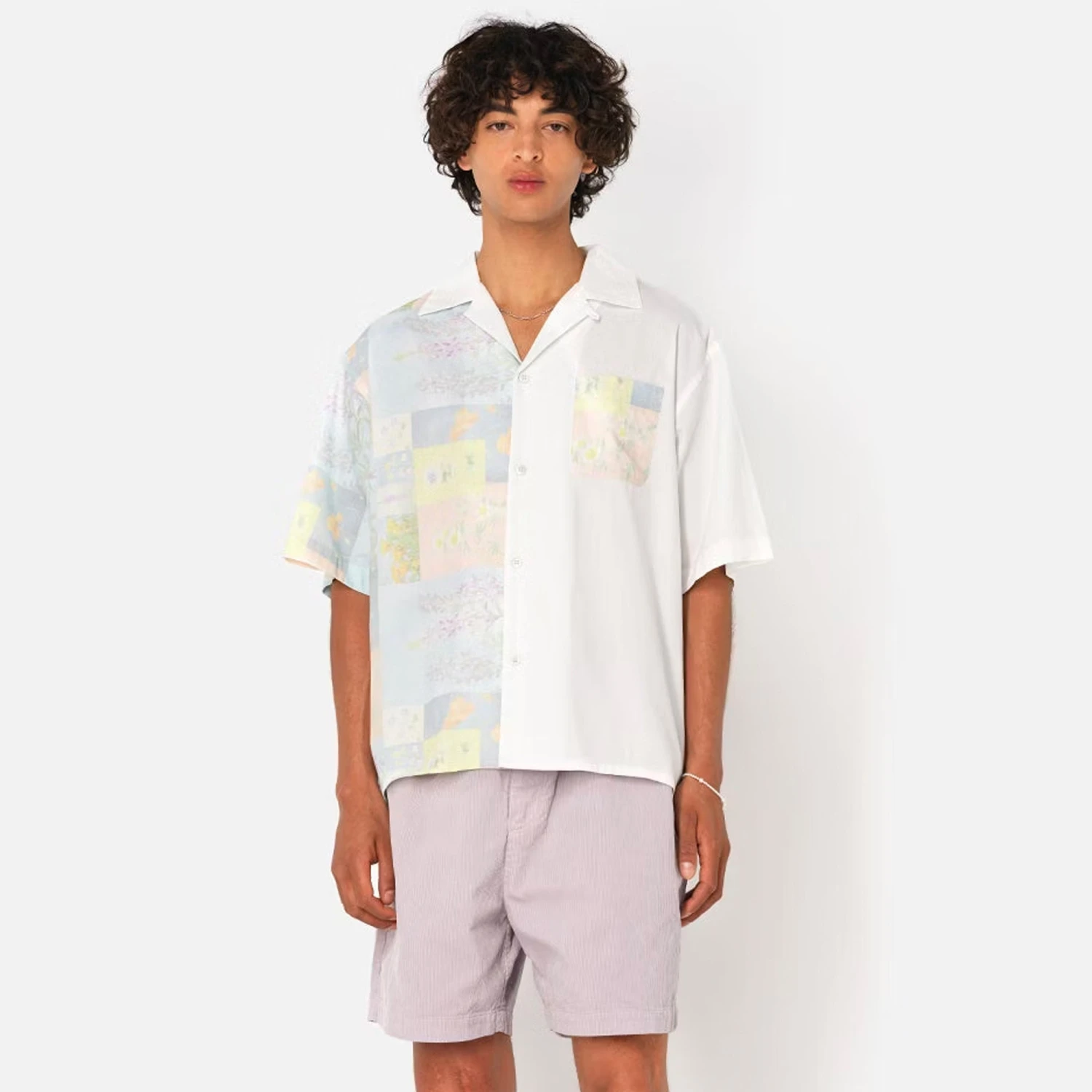 John Elliott Mens Camp Shirt 'Super Bloom Grid' 4 John Elliott Mens Camp Shirt 'Super Bloom Grid' - Image 2