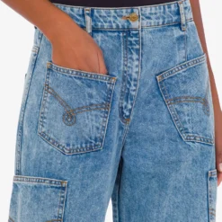 MOSCHINO MO5CH1NO JEANS Womens Cargo Denim Pants -Cheap Modizzy Store J0308 8736 1295 4