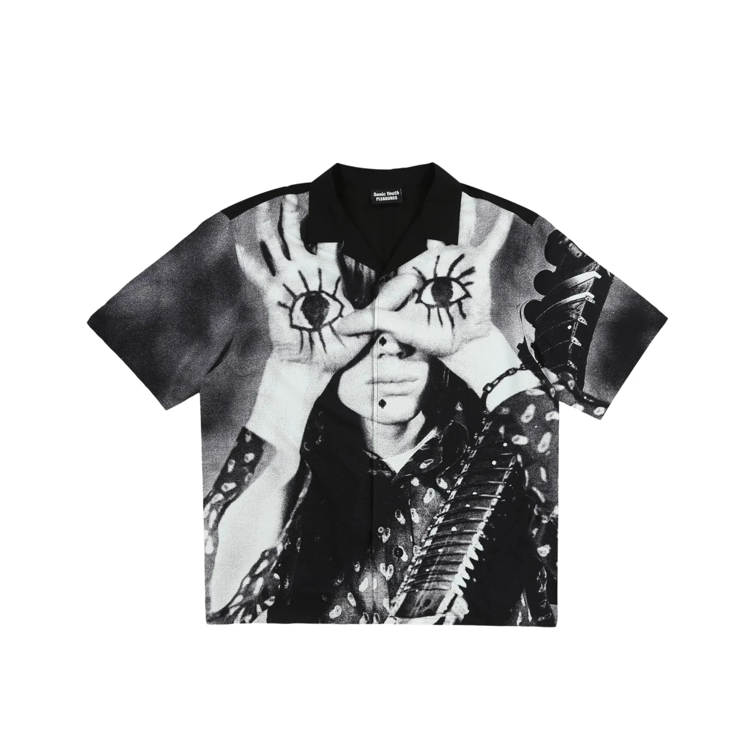 Pleasures X Sonic Youth Mens Star Power Camp Collar Shirt 3 Pleasures X Sonic Youth Mens Star Power Camp Collar Shirt