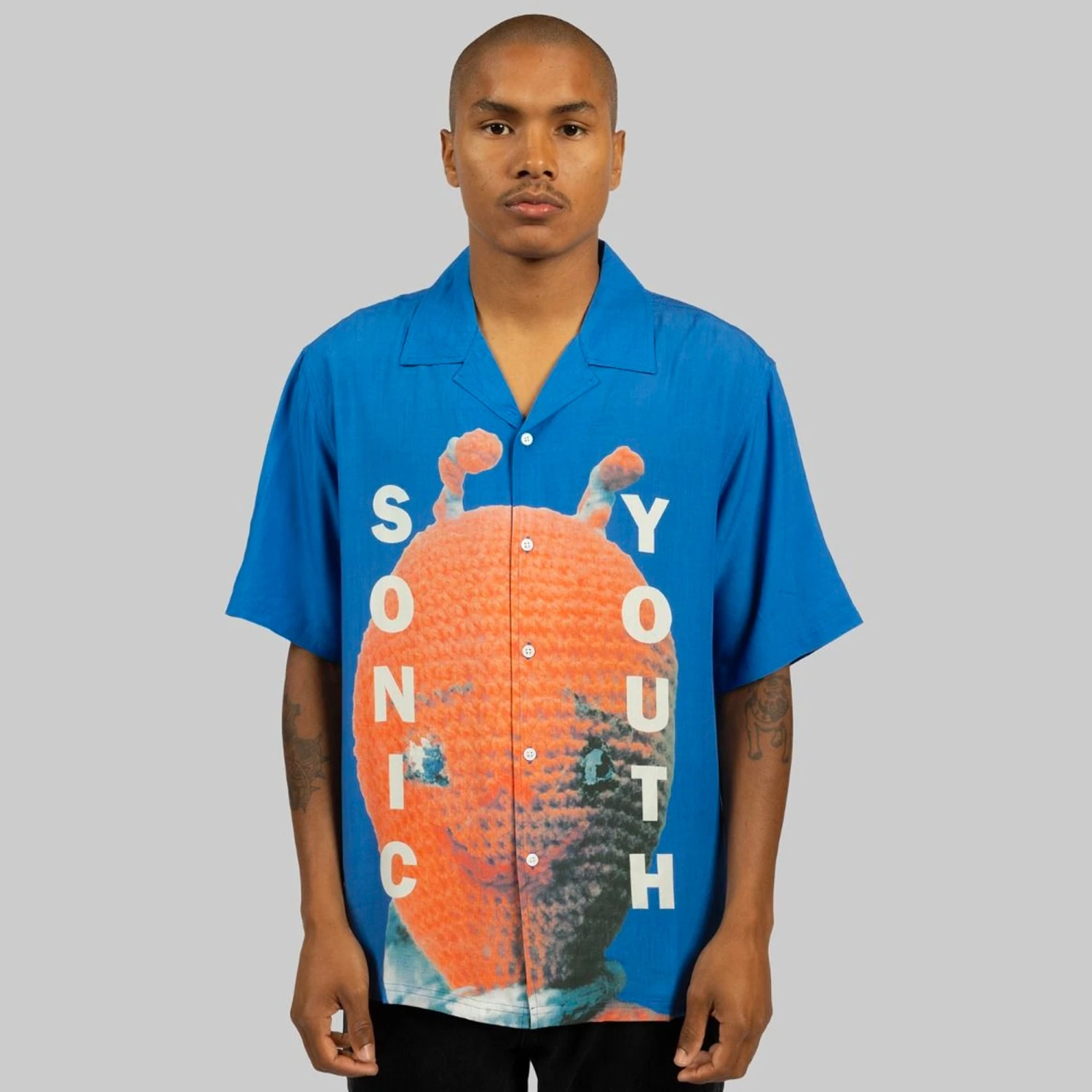 Pleasures X Sonic Youth Mens Alien Camp Collar Shirt 4 Pleasures X Sonic Youth Mens Alien Camp Collar Shirt - Image 2