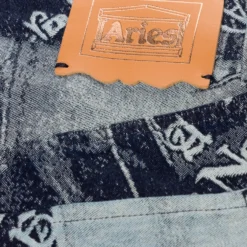 Aries Mens Jacquard Patchwork Lilly Jeans -Cheap Modizzy Store RUAR30101 BLU 4