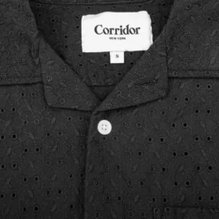 Corridor Mens Floral Eyelet SS Shirt 9 Corridor Mens Floral Eyelet SS Shirt -Cheap Modizzy Store SS0114 BLK 4
